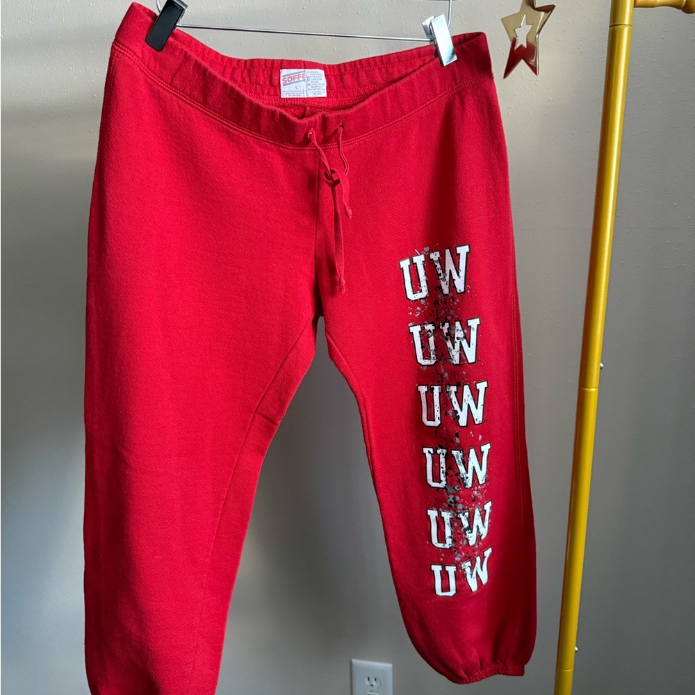 Vintage UW Madison Badgers Red Sweatpants Large Soffe Y2K Joggers